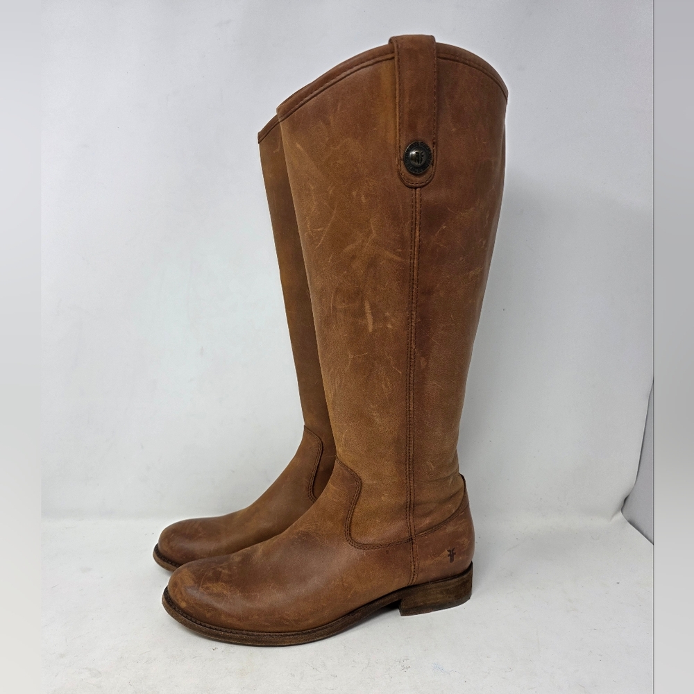 Frye Melissa Button Inside Zip Leather Boots 3470… - image 1